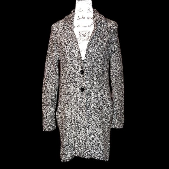 Lucky Brand Long Chunky Knit Button Up Coatigan Coat Sweater Small Stretch - Picture 1 of 9
